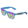 Blue Logo Lenses Custom Printed Lenses Retro Sunglasses - Full-Color Full-Arm Printed